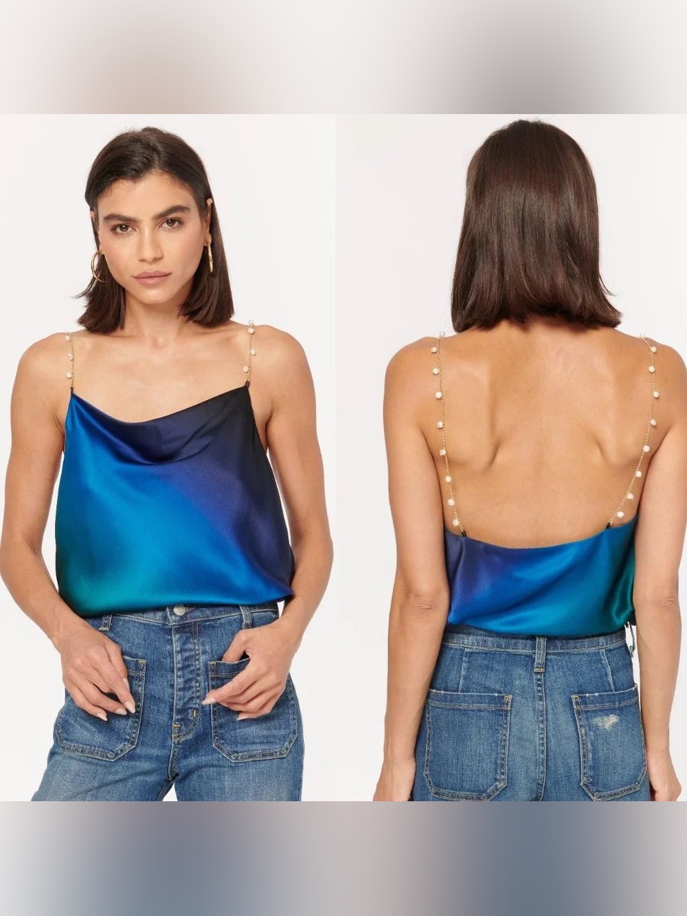 Cami NYC Silk Busy Camisole in Midnight Ombré
